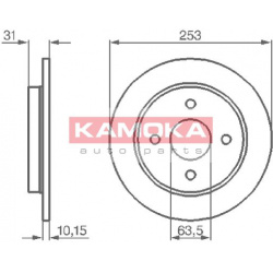 stabdžių diskas (1vnt)
                                KAMOKA                                                103562, KAMOKA