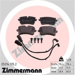 stabdžių trinkelių rinkinys, diskinis stabdys
                                ZIMMERMANN                                  