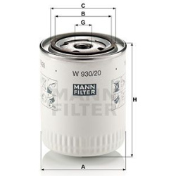 alyvos filtras
                                MANN-FILTER                                                W930/20, MANN-FILTE