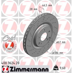 stabdžių diskas (1vnt) COAT Z
                                ZIMMERMANN                                400.3624.20, Nenuro