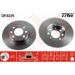 Stabdžių diskas
TRW DF4225, TRW, DF4225, aut