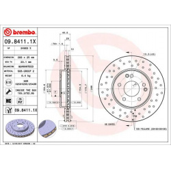 stabdžių diskas (1vnt) XTRA LINE - Xtra
                                BREMBO                                             