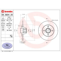 stabdžių diskas (1vnt) PRIME LINE - With Bearing Kit
                                BREMBO                                