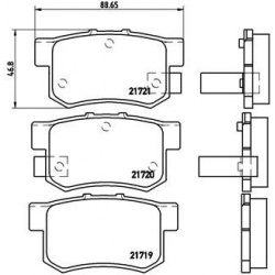 Stabdžių trinkelių rinkinys, diskinis stabdys PRIME LINE
                                BREMBO                           