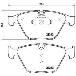 stabdžių trinkelių rinkinys, diskinis stabdys PRIME LINE
                                BREMBO                           