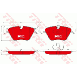 stabdžių trinkelių rinkinys, diskinis stabdys DTEC COTEC
                                TRW                              