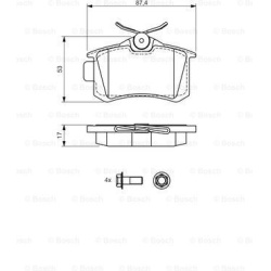 stabdžių trinkelių rinkinys, diskinis stabdys
                                BOSCH                                       