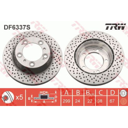stabdžių diskas (1vnt) TRW SINGLE
                                                DF6337S, TRW, DF6337S, auto detalė