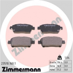 stabdžių trinkelių rinkinys, diskinis stabdys
                                ZIMMERMANN                                  