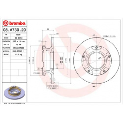 stabdžių diskas (1vnt) PRIME LINE
                                BREMBO                                                08.