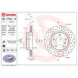 stabdžių diskas (1vnt) XTRA LINE - Xtra
                                BREMBO                                             