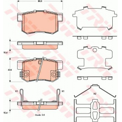 stabdžių trinkelių rinkinys, diskinis stabdys
                                TRW                                         