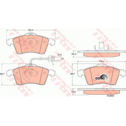 stabdžių trinkelių rinkinys, diskinis stabdys COTEC
                                TRW                                   