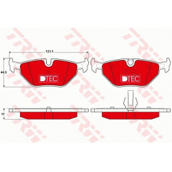 stabdžių trinkelių rinkinys, diskinis stabdys DTEC COTEC
                                TRW                              
