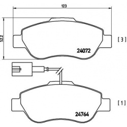 stabdžių trinkelių rinkinys, diskinis stabdys PRIME LINE
BREMBO