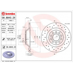 stabdžių diskas (1vnt) XTRA LINE - Xtra
                                BREMBO                                             