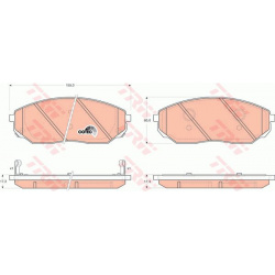 stabdžių trinkelių rinkinys, diskinis stabdys COTEC
                                TRW                                   