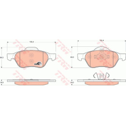 stabdžių trinkelių rinkinys, diskinis stabdys COTEC
                                TRW                                   