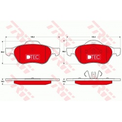 stabdžių trinkelių rinkinys, diskinis stabdys DTEC COTEC
                                TRW                              