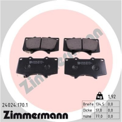 stabdžių trinkelių rinkinys, diskinis stabdys
                                ZIMMERMANN                                24