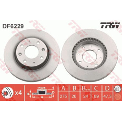Stabdžių diskas
TRW DF6229, TRW, DF6229, aut