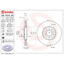 Stabdžių diskas PRIME LINE
                                BREMBO                                                09.7010.20