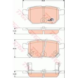 stabdžių trinkelių rinkinys, diskinis stabdys COTEC
                                TRW                                   
