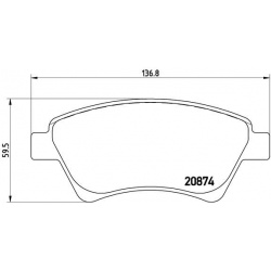 stabdžių trinkelių rinkinys, diskinis stabdys PRIME LINE
                                BREMBO                           