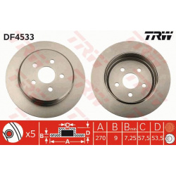 stabdžių diskas (1vnt)
                                TRW                                                DF4533, TRW, DF45