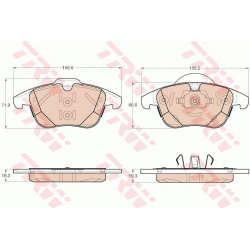 stabdžių trinkelių rinkinys, diskinis stabdys COTEC
                                TRW                                   