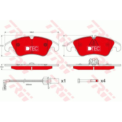 stabdžių trinkelių rinkinys, diskinis stabdys DTEC COTEC
                                TRW                              