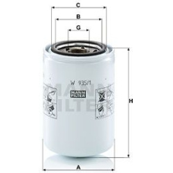 filtras, hidraulinė sistema
                                MANN-FILTER                                W935/1, MANN-FILTER, 
