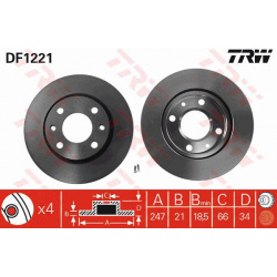 stabdžių diskas (1vnt)
                                TRW                                                DF1221, TRW, DF12