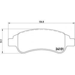 stabdžių trinkelių rinkinys, diskinis stabdys PRIME LINE
                                BREMBO                           