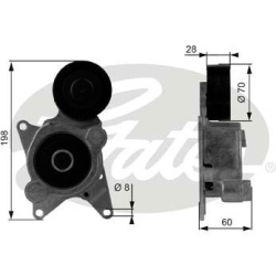 diržo įtempiklis, V formos rumbuotas diržas DriveAlign™
                                GATES                           