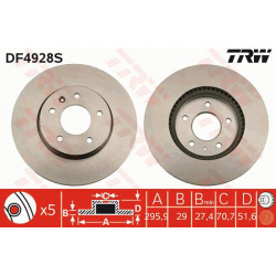 stabdžių diskas (1vnt) TRW SINGLE
                                                DF4928S, TRW, DF4928S, auto detalė
