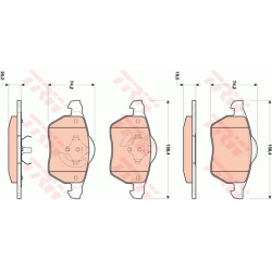 stabdžių trinkelių rinkinys, diskinis stabdys
                                TRW                                         
