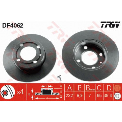 stabdžių diskas (1vnt)
                                TRW                                                DF4062, TRW, DF40