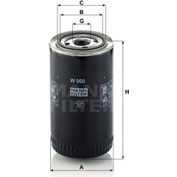 alyvos filtras
                                MANN-FILTER                                                W950, MANN-FILTER, 