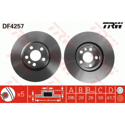 stabdžių diskas (1vnt)
                                TRW                                                DF4257, TRW, DF42
