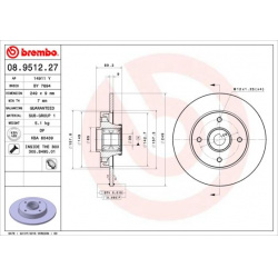stabdžių diskas (1vnt) PRIME LINE - With Bearing Kit
                                BREMBO                                