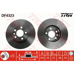 stabdžių diskas (1vnt)
                                TRW                                                DF4323, TRW, DF43