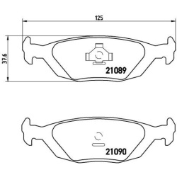 stabdžių trinkelių rinkinys, diskinis stabdys PRIME LINE
                                BREMBO                           
