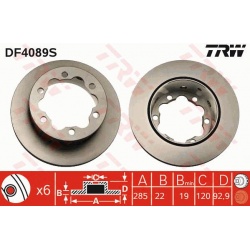 stabdžių diskas (1vnt) TRW SINGLE
                                                DF4089S, TRW, DF4089S, auto detalė