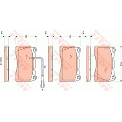 stabdžių trinkelių rinkinys, diskinis stabdys
                                TRW                                         
