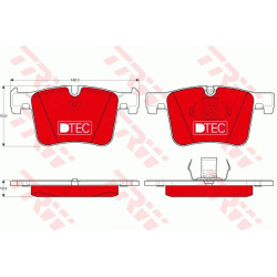 stabdžių trinkelių rinkinys, diskinis stabdys DTEC COTEC
                                TRW                              