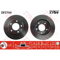 stabdžių diskas (1vnt)
                                TRW                                                DF2704, TRW, DF27