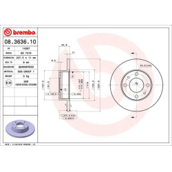 stabdžių diskas (1vnt) PRIME LINE
                                BREMBO                                                08.