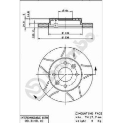 stabdžių diskas (1vnt) XTRA LINE - Max
                                BREMBO                                              