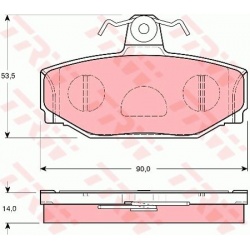 stabdžių trinkelių rinkinys, diskinis stabdys
                                TRW                                         